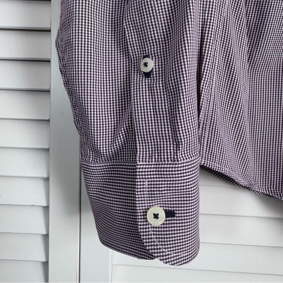 UNTUCKit Men's Purple Plaid Eldridge Dress Shirt Long Sleeve Size Large - Picture 5 of 7